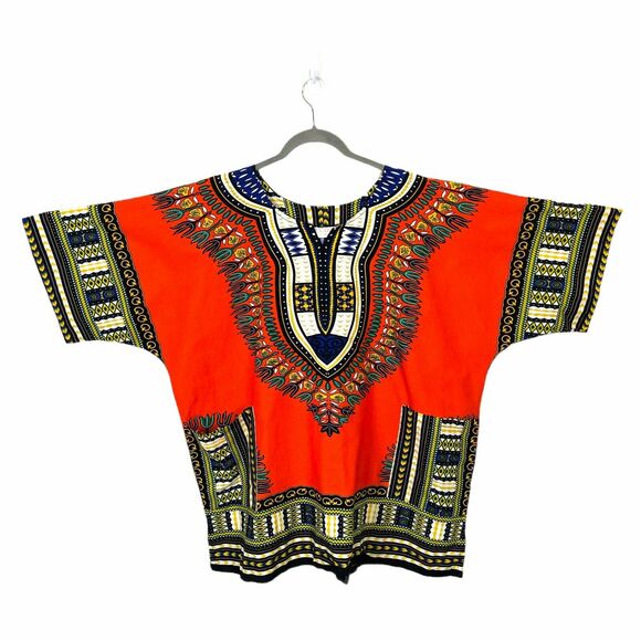 Dashiki T Shirt Izzy & Liv Men's Multicolor Short Sleeve African Traditional OS - Picture 2 of 13
